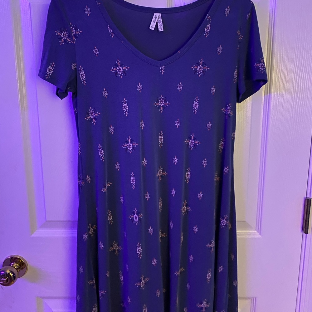 blue floral dress